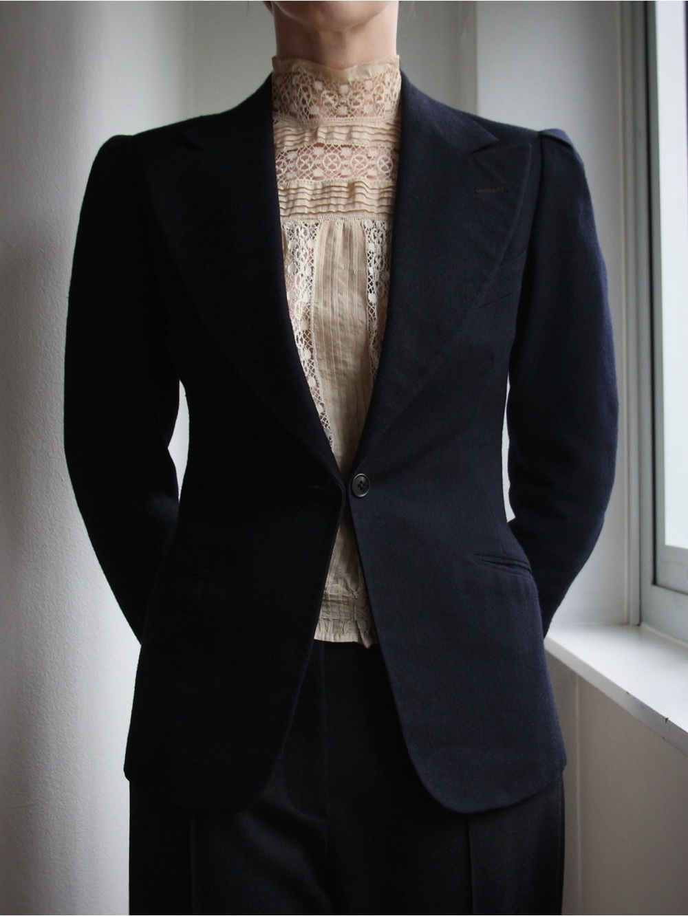 1930's Indigo Wool Tailored Blazer Jacket - Picture 1 of 8